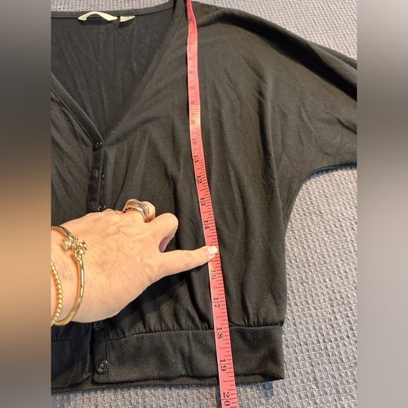 🎉Derek Heart Black Cotton Shrug Style Cardigan Button Down Size Small - Picture 8 of 9